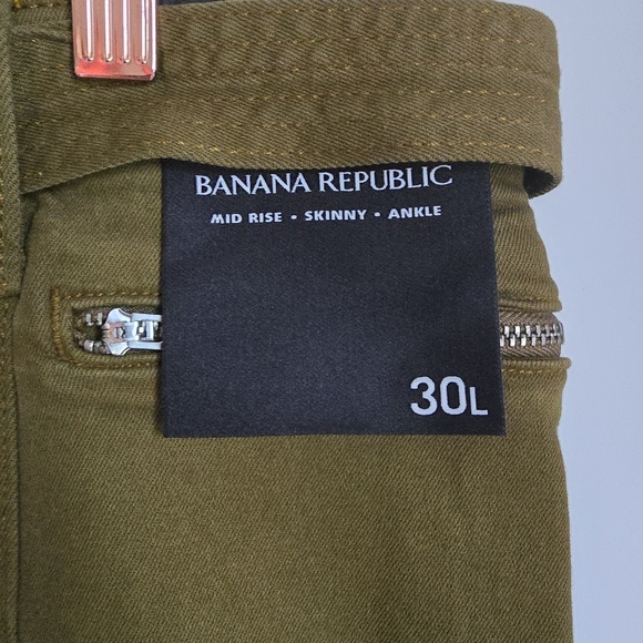 Banana Republic New Olive Green Mid Rise Skinny Utility Jeans Women SZ 30 Long - Picture 4 of 10